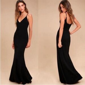 Lulus Infinite Glory Black Maxi Dress Size L
